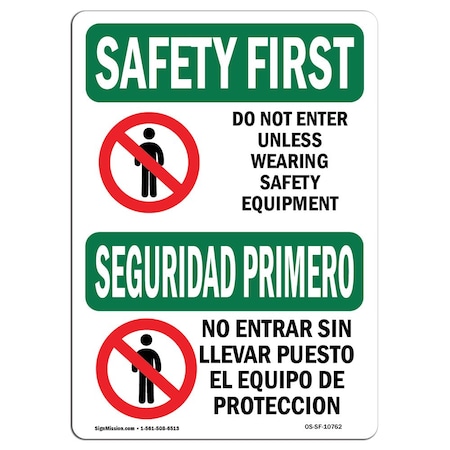 OSHA SAFETY FIRST, 10 Height, 14 Width, Decal